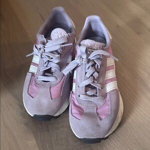 Pink and White Adidas Sneakers
